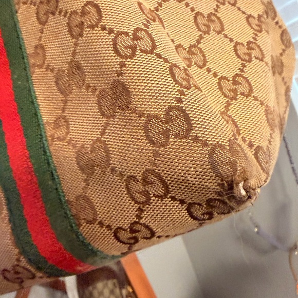Gucci Beige Tote with Green and Red Stripes - Picture 7 of 10
